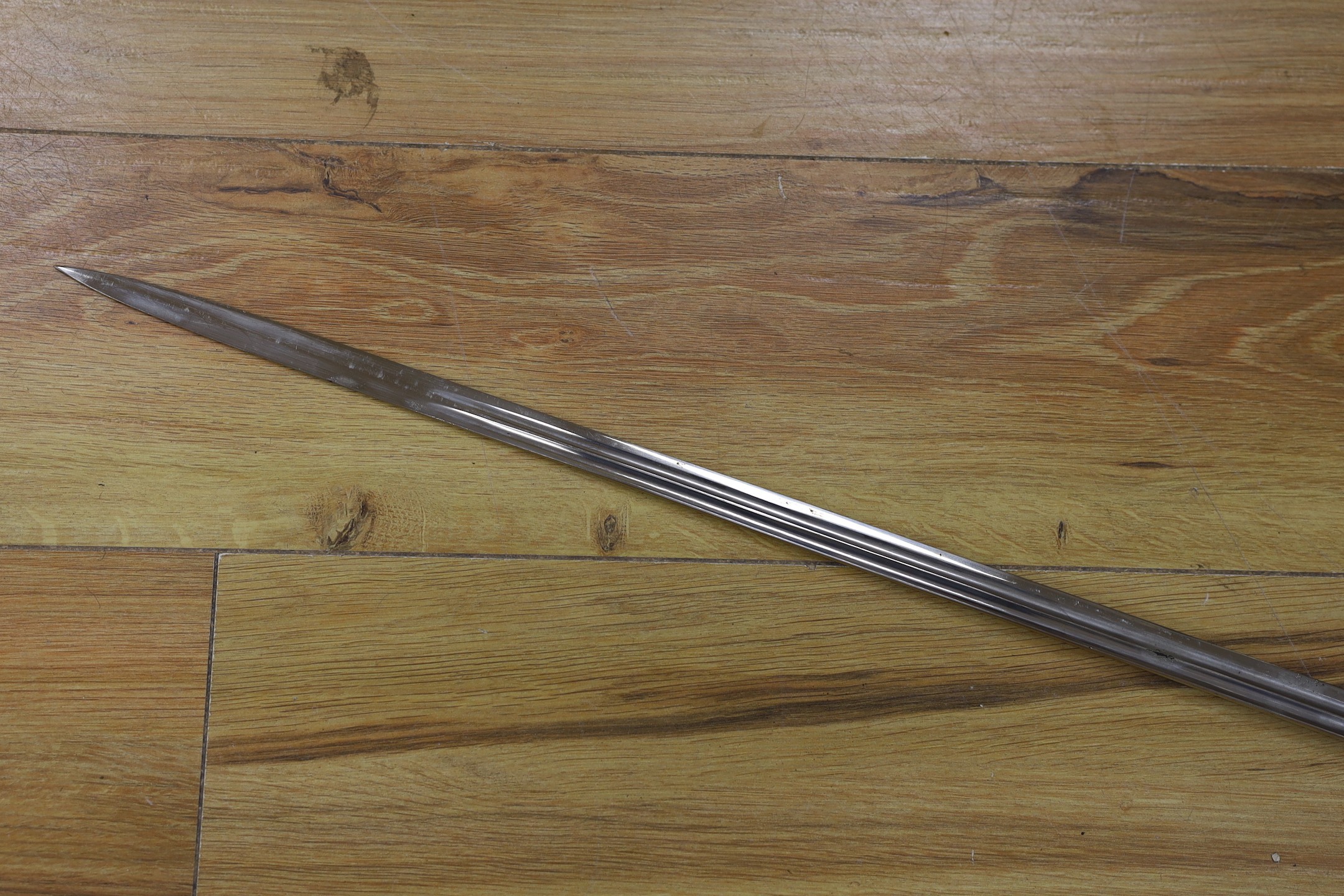 A late 19th century Imperial German/Prussian infantry officer's sabre and scabbard 97cm total length
